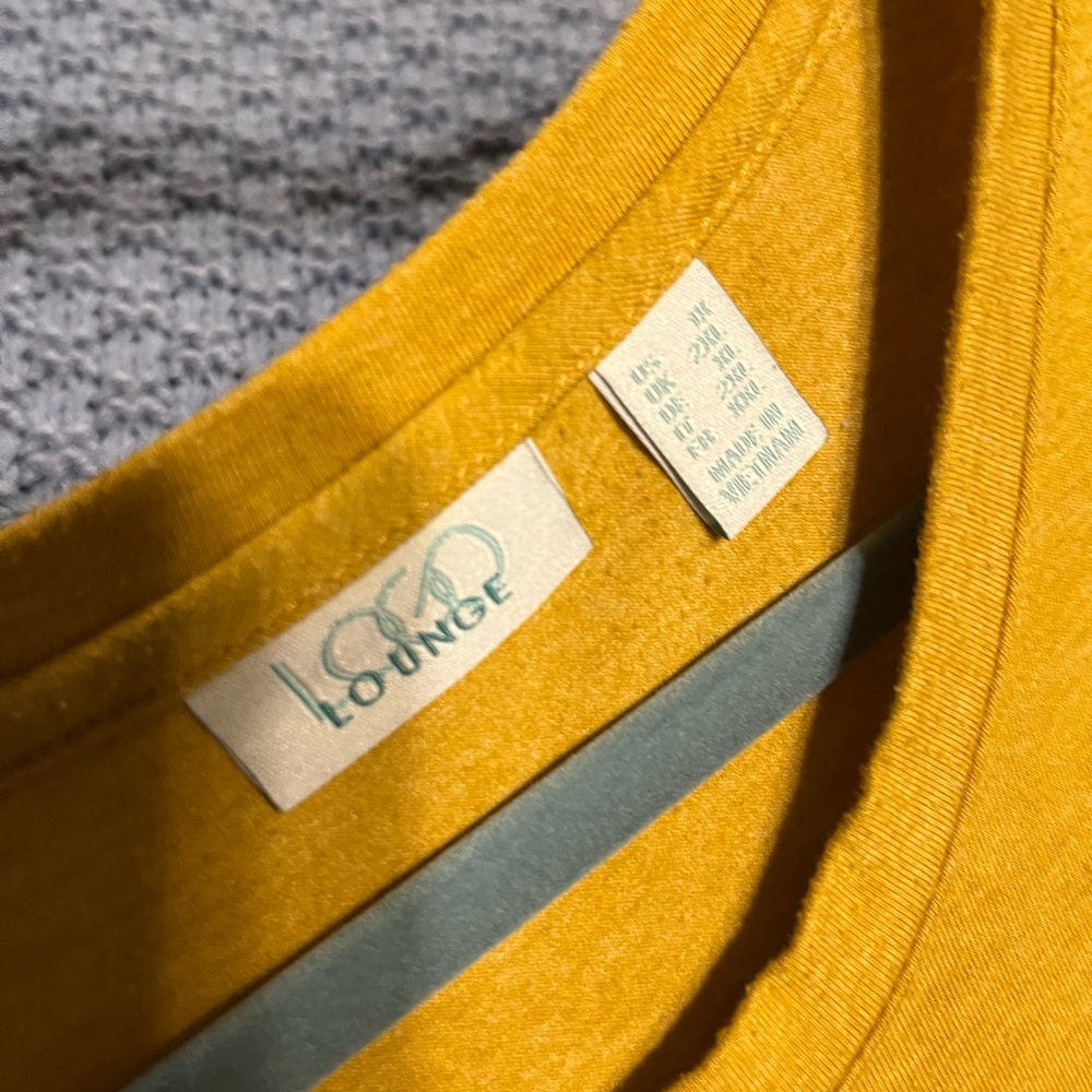 LOGO by Lori Goldstein Mustard Long Sleeve Tunic Top - Picture 4 of 5